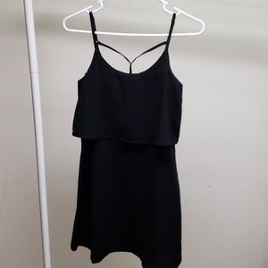 Black ruffle mini dress